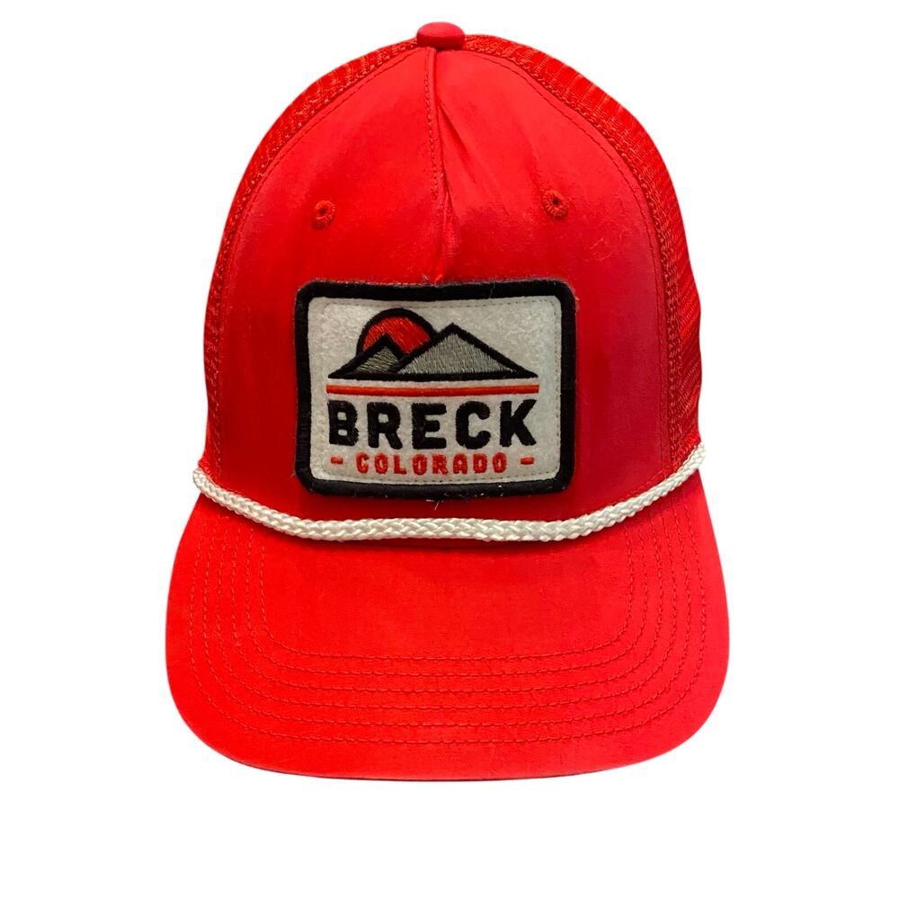 Legacy Breck Colorado Trucker Hat Red Snapback Rope Cap Mountain Ski Snowboard